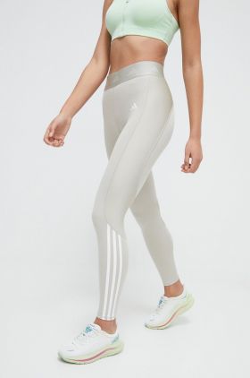 adidas Performance colanți de antrenament Hyperglam culoarea verde, cu imprimeu IS4056