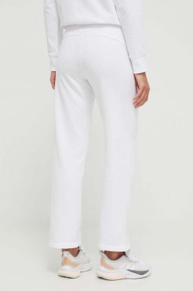 Dkny pantaloni de trening culoarea alb, neted