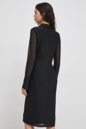 Dkny rochie culoarea negru, mini, drept