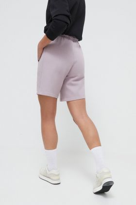 adidas pantaloni scurți femei, culoarea violet, uni, high waist IW3800