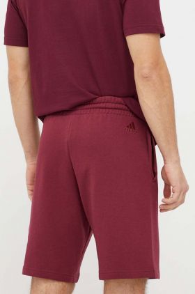 adidas pantaloni scurți din bumbac culoarea bordo IR9987