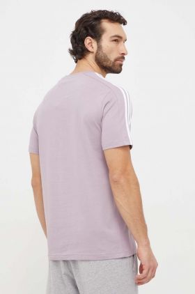 adidas tricou din bumbac bărbați, culoarea violet, cu imprimeu  IS1331