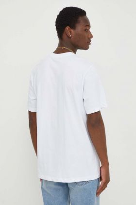 MSGM tricou din bumbac bărbați, culoarea alb, cu imprimeu 3640MM550.247002