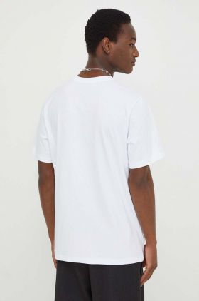 MSGM tricou din bumbac bărbați, culoarea alb, cu imprimeu 3640MM118.247002