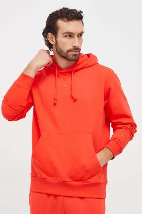 adidas bluză bărbați, culoarea roșu, cu glugă, uni IX3960