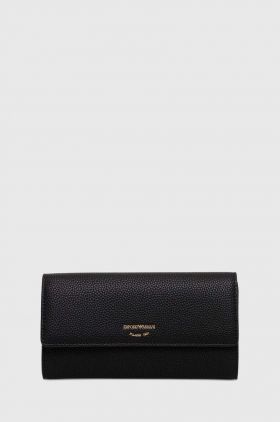 Emporio Armani portofel femei, culoarea negru