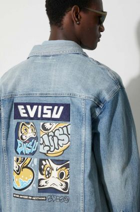 Evisu geacă din denim bărbați, de tranziție, oversize