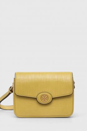 Tory Burch poseta de piele culoarea galben