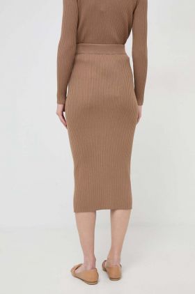 Weekend Max Mara fustă culoarea maro, midi, creion 2415300000000