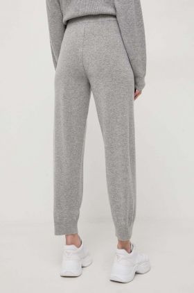 Weekend Max Mara pantaloni de trening lână culoarea gri, melanj 2415330000000