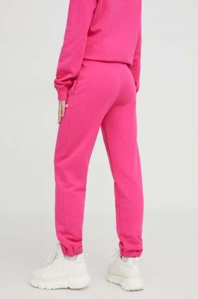 MSGM pantaloni de trening din bumbac culoarea roz, uni 3641MDP500.247000