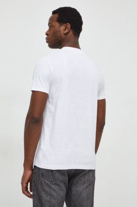 Karl Lagerfeld tricou din bumbac bărbați, culoarea alb, cu model 541224.755060