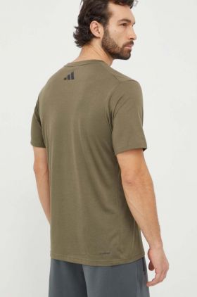 adidas Performance tricou de antrenament Training Essentials culoarea verde, cu imprimeu IM7452