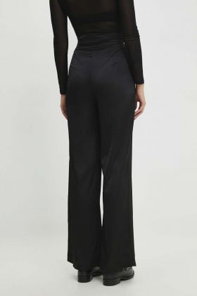 Answear Lab pantaloni femei, culoarea negru, lat, high waist