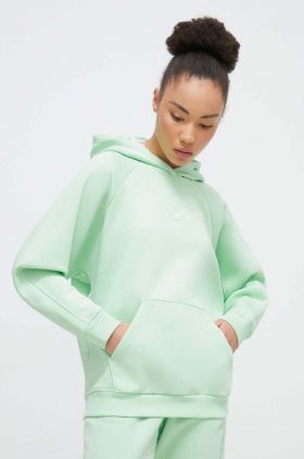 adidas bluză femei, culoarea verde, cu glugă, uni IW1277