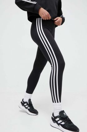 adidas Originals colanți 3-Stripe Leggings femei, culoarea negru, cu imprimeu, IP2968