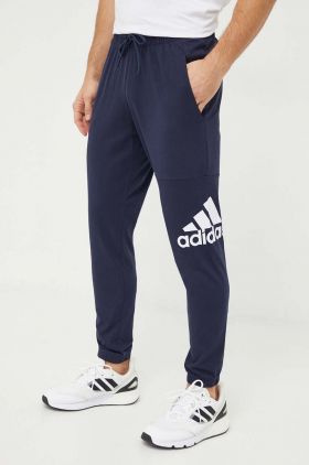 adidas pantaloni de trening culoarea bleumarin, cu imprimeu IC9428