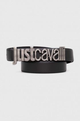 Just Cavalli curea de piele barbati, culoarea negru