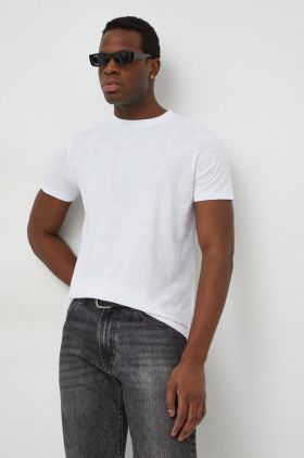 Karl Lagerfeld tricou din bumbac bărbați, culoarea alb, cu model 541224.755060