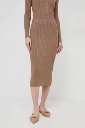 Weekend Max Mara fustă culoarea maro, midi, creion 2415300000000