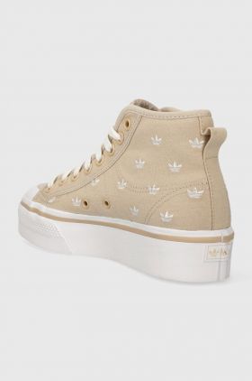 adidas Originals teniși Nizza Platform femei, culoarea bej IG5059