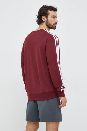 adidas hanorac de bumbac bărbați, culoarea bordo, cu imprimeu  IS1348