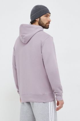 adidas hanorac de bumbac bărbați, culoarea violet, cu glugă, cu imprimeu IS1353