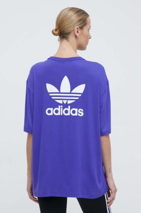 adidas Originals tricou Trefoil Tee femei, culoarea violet, IR8065