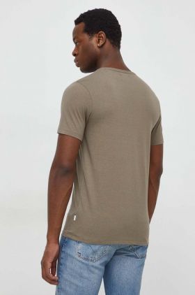 Lindbergh tricou barbati, culoarea verde, neted