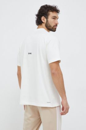 adidas tricou Z.N.E bărbați, culoarea bej, uni IN7097