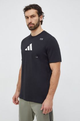 adidas Performance tricou de antrenament culoarea negru, cu imprimeu IT1497