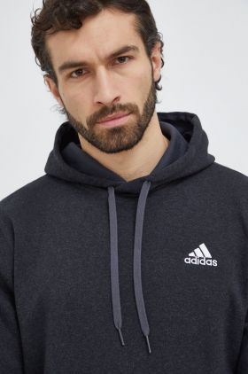 adidas bluză bărbați, culoarea negru, cu glugă, uni IN7130