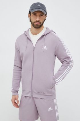 adidas bluză bărbați, culoarea violet, cu glugă, cu imprimeu  IS0009