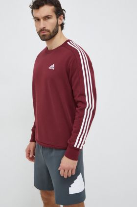 adidas hanorac de bumbac bărbați, culoarea bordo, cu imprimeu  IS1348