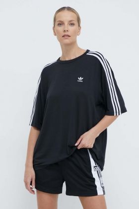 adidas Originals tricou 3-Stripes Tee femei, culoarea negru, IU2406