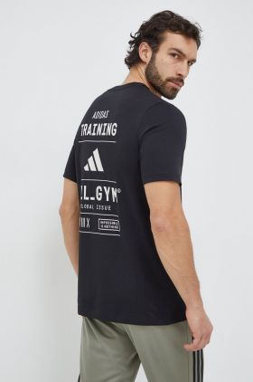 adidas Performance tricou de antrenament culoarea negru, cu imprimeu IT1497