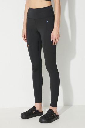 Fjallraven colanți Abisko Tights femei, culoarea negru, uni 84773