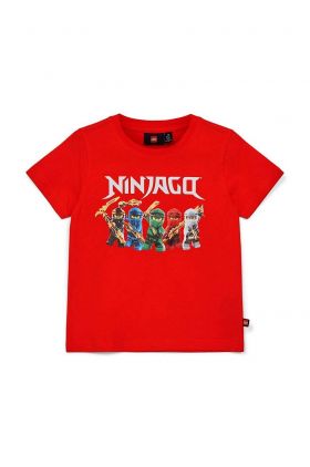 Lego tricou de bumbac pentru copii culoarea rosu, cu imprimeu