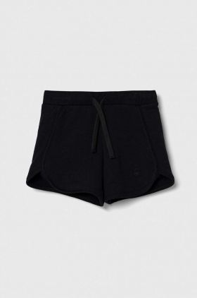 United Colors of Benetton pantaloni scurți din bumbac pentru copii culoarea negru, neted, talie reglabila