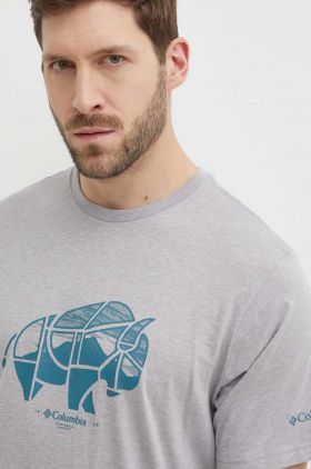 Columbia tricou din bumbac Rockaway River culoarea gri, cu imprimeu 2036401