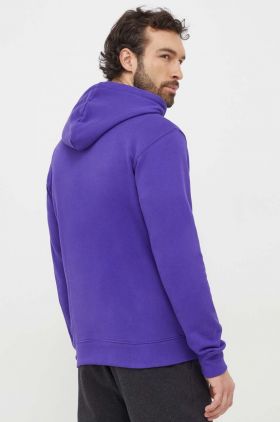 adidas Originals hanorac de bumbac Adicolor Classics Trefoil bărbați, culoarea violet, cu glugă, cu imprimeu, IM9398