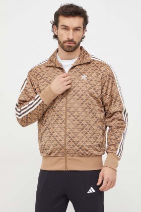 adidas Originals bluză bărbați, culoarea maro, cu model IS2925