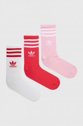 adidas Originals șosete 3-pack culoarea roz IU2660