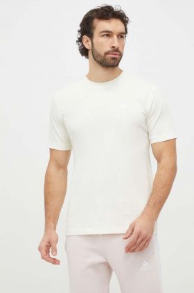 adidas Originals tricou din bumbac Essential Tee bărbați, culoarea galben, uni, IR9694