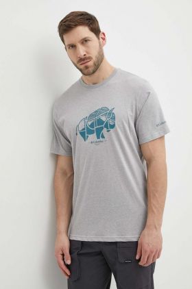 Columbia tricou din bumbac Rockaway River culoarea gri, cu imprimeu 2036401