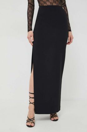 Elisabetta Franchi fusta culoarea negru, maxi, drept