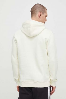 adidas Originals bluză Trefoil Essentials Hoody bărbați, culoarea bej, cu glugă, uni, IR7790