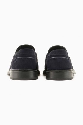 Emporio Armani mocasini din piele intoarsa barbati, culoarea negru, X4A184 XR111 E553