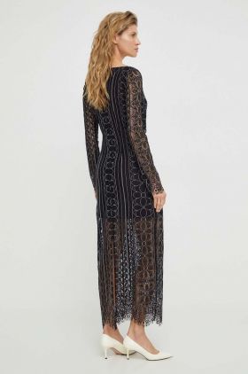 Résumé rochie culoarea negru, maxi, drept