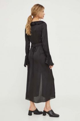 Résumé rochie culoarea negru, maxi, drept